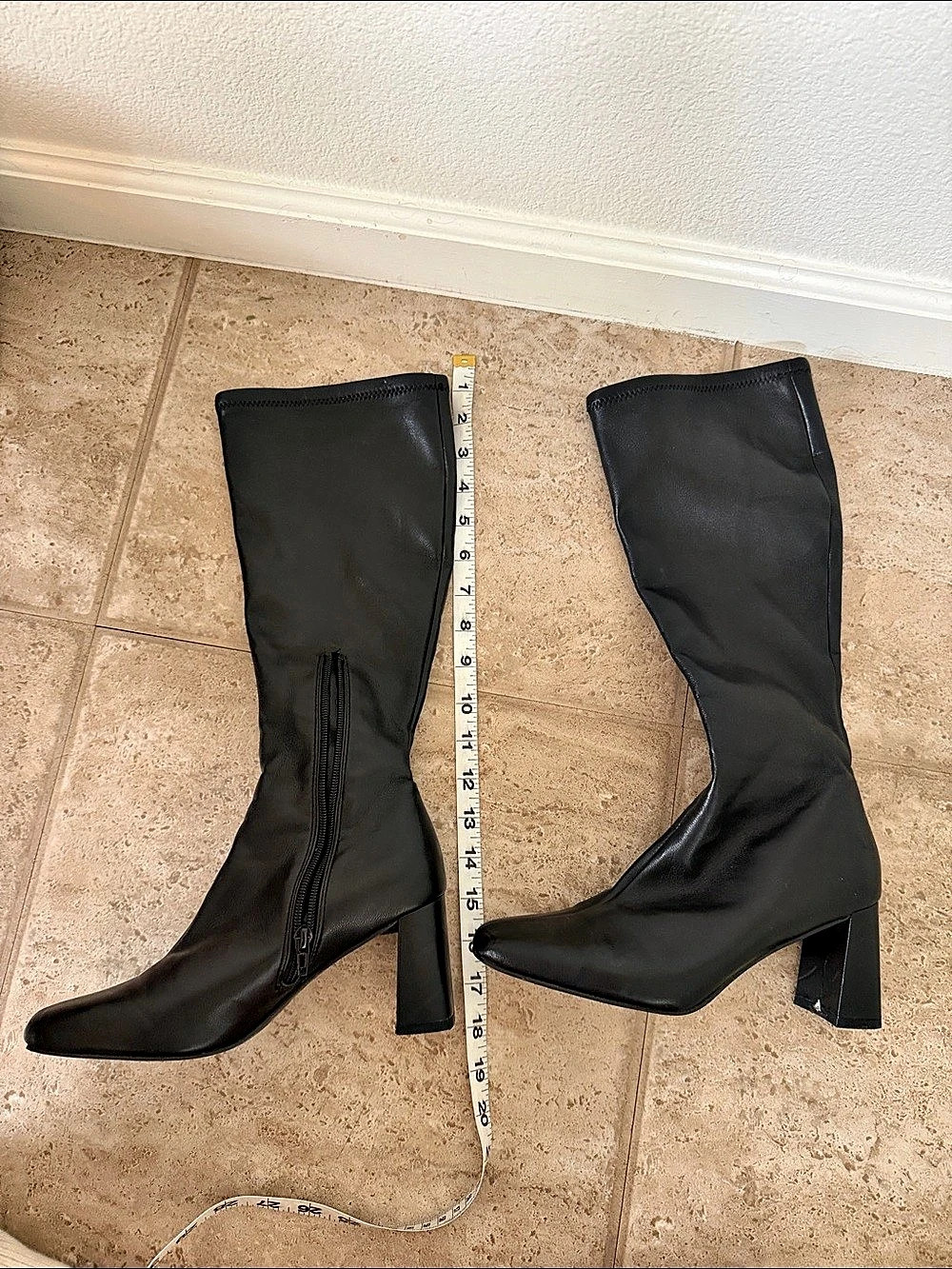 Black Heeled Knee-High Boots